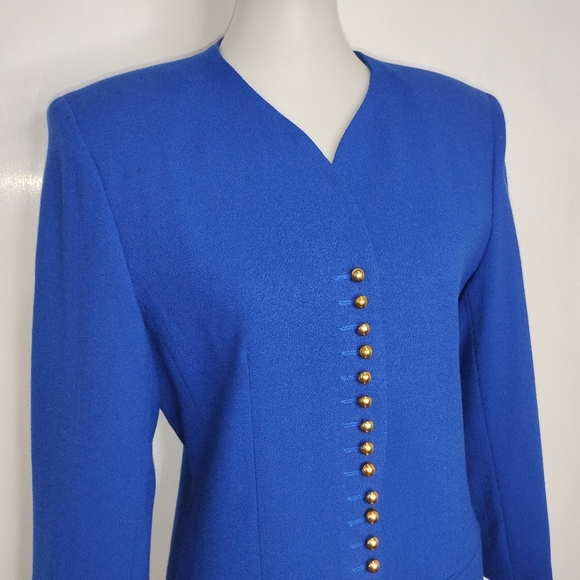 VINTAGE 26 BUTTON ROYAL BLUE JACKET - Picture 1 of 11